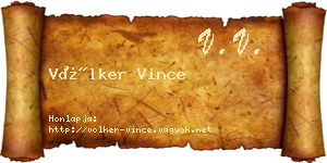 Völker Vince névjegykártya